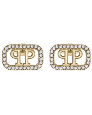 Philipp Plein Lettering Kristall Ohrringe - Weiß