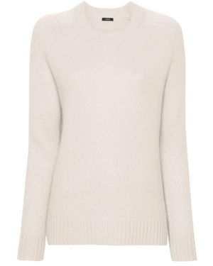 JOSEPH Weißer Cashmere Pullover Rundhals