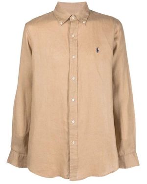 Polo Ralph Lauren Besticktes leinenhemd - Natur