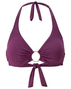Melissa Odabash Bordeaux Bikini Top Mit Goldverzierung - Lila