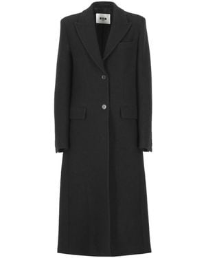 MSGM Single-Breasted Coats - Black