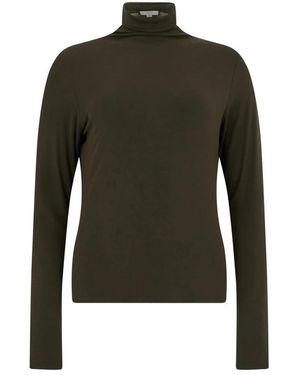 Vince Tops ,Groen ,Spandex Top Met Lange Mouwen En Hoge Hals