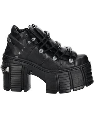 New Rock Lace-Up Boots - Negro