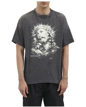 SAINT Mxxxxxx Jesus Grafik T-Shirt - Grau