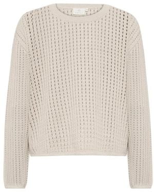 Kaffe Round-Neck Knitwear - White