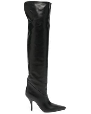 Paris Texas Rose Over-Knee Laars - Zwart