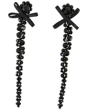 Simone Rocha Petite Bow Drip Earrings - Black