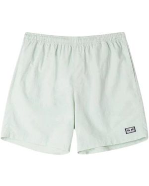 Obey Korte Broeken ,Groen ,Nylon Easy Eyes Nylon Short - Wit