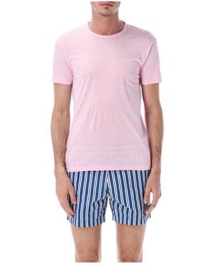 Tom Ford Tops ,Roze ,Katoen T-Shirt Met Ronde Hals - Blauw