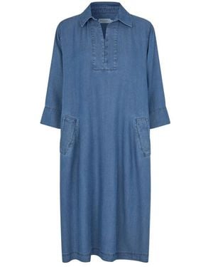 Masai Kleedjes ,Blauw ,Denim Manahlia Shirt Dress