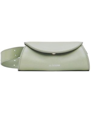 Jil Sander Luxuriöse Grüne Lederhandtasche