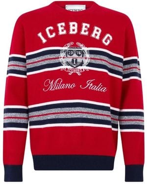Iceberg Rundhals-Pullover - Rot