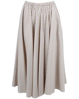 Patou Midi Rok Met Elastische Tailleband - Grijs