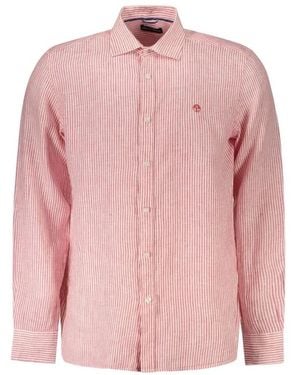 North Sails Overhemden ,Rood ,Linnen Gestreepte Linnen Blouse - Roze