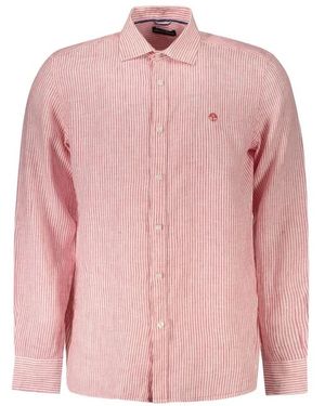 North Sails Gestreiftes Leinenhemd - Pink