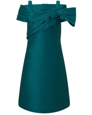 Alberta Ferretti Elegantes Kurzes Kleid Mit Schleife - Grün