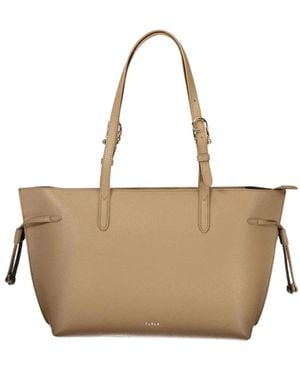 Furla Tassen ,Leer Luxe Leren Handtas - Naturel