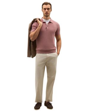 Boglioli Garment Dyed Cotton Loose Hosen - Rot