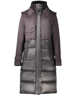 Desigual Jassen ,Zwart ,Polyester Marina Coat - Grijs