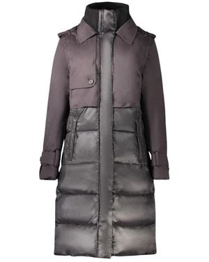 Desigual Jassen ,Zwart ,Polyester Marina Coat - Grijs