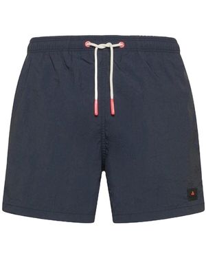 Peuterey Blaue Nylon Strand Shorts Mit Logo