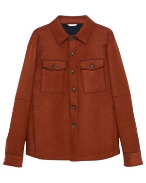 Manuel Ritz 28 Cappotto Lana Microfantasia - Bruin