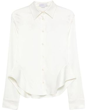 Stella McCartney Satijnen Blouse Met Peplum Zoom - Wit