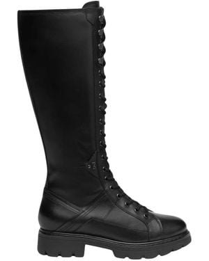 Nero Giardini Schoenen ,Zwart ,Leer Ofena Veterlaarzen