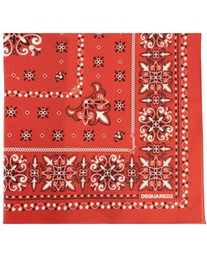 DSquared² Accessoires ,Rood ,Katoen Katoenen Sjaal