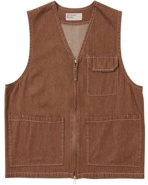 Universal Works Meco Denim Marine Gilet - Bruin
