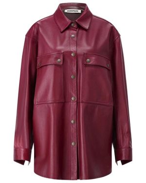 DARKPARK Lammleder Overshirt Luxuriöses Statement-Piece - Lila