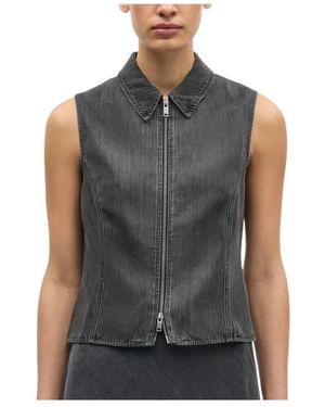 Samsøe & Samsøe Overhemden ,Grijs ,Denim Saari Top