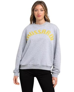 Trussardi Hoodies & Sweatvesten ,Grijs ,Katoen Grijze Katoenen Trui