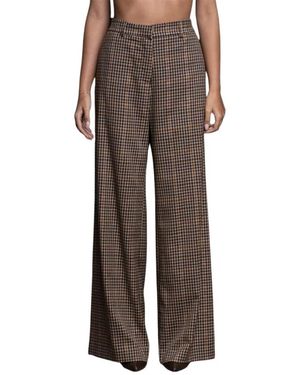 Kaos Broeken ,Bruin ,Check Lurex Palazzo Broek