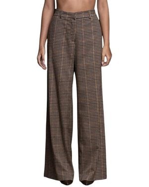 Kaos Broeken ,Bruin ,Check Lurex Palazzo Broek