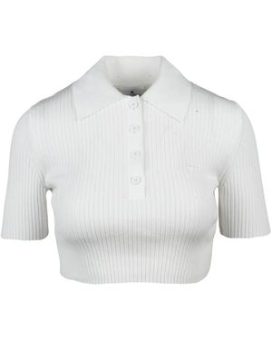 Courreges Kurzstrick-Poloshirt - Weiß