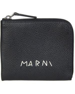 Marni Accessoires ,Zwart ,Leer Portafoglio Zip Around