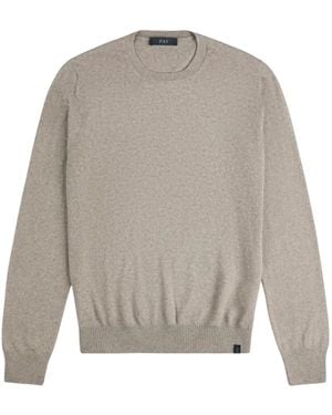 Fay Rundhals-Strickpullover - Grau