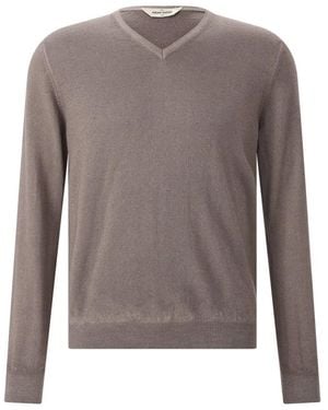 Gran Sasso Truien & Vesten ,Bruin ,V-Neck Truien