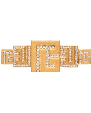 Balmain 3D Pb Broche Met Kristallen - Metallic