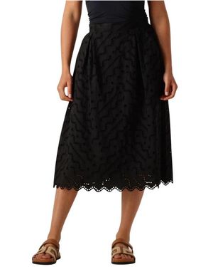 Suncoo Rokken ,Zwart ,Elegante Zwarte Midi Rok
