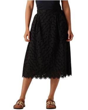 Suncoo Eleganter Schwarzer Midi-Rock