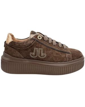 Janet & Janet Schoenen ,Bruin ,Suède La Creep Platform Sneaker
