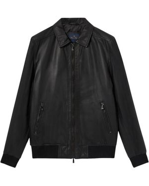 Brooks Brothers Giacca bomber in pelle - Nero