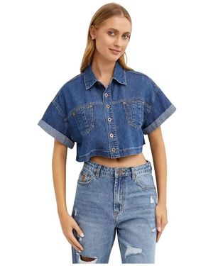 One Teaspoon Blaue wrap-bluse