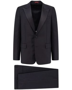Gucci Schwarzes Satinkleid Mit Seitenband - Blau