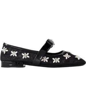 Versace Ribbon Flat Shoes - Black
