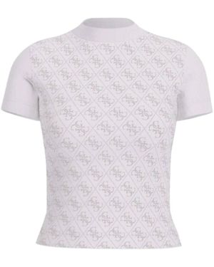 Guess Mock Neck T-Shirt - Wit