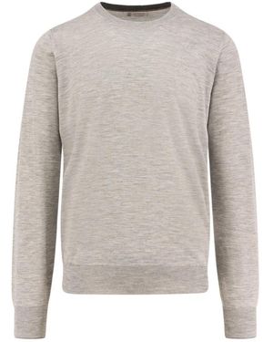Brunello Cucinelli Kaschmir- Und Seidenpullover - Grau