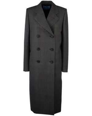 Prada Double-Breasted Coats - Negro